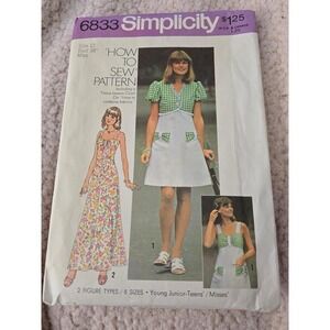 VTG Simplicity 6833 Sewing Pattern SZ 12 Bust 34 Appears Uncut/factory folded